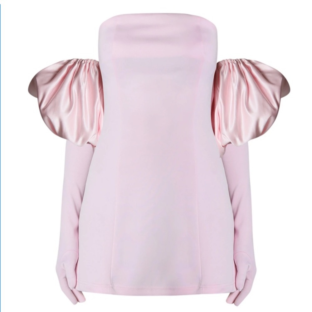 MISCREANTS BABY PINK CUPID DRESS, GLOVES & PINK PUFFS